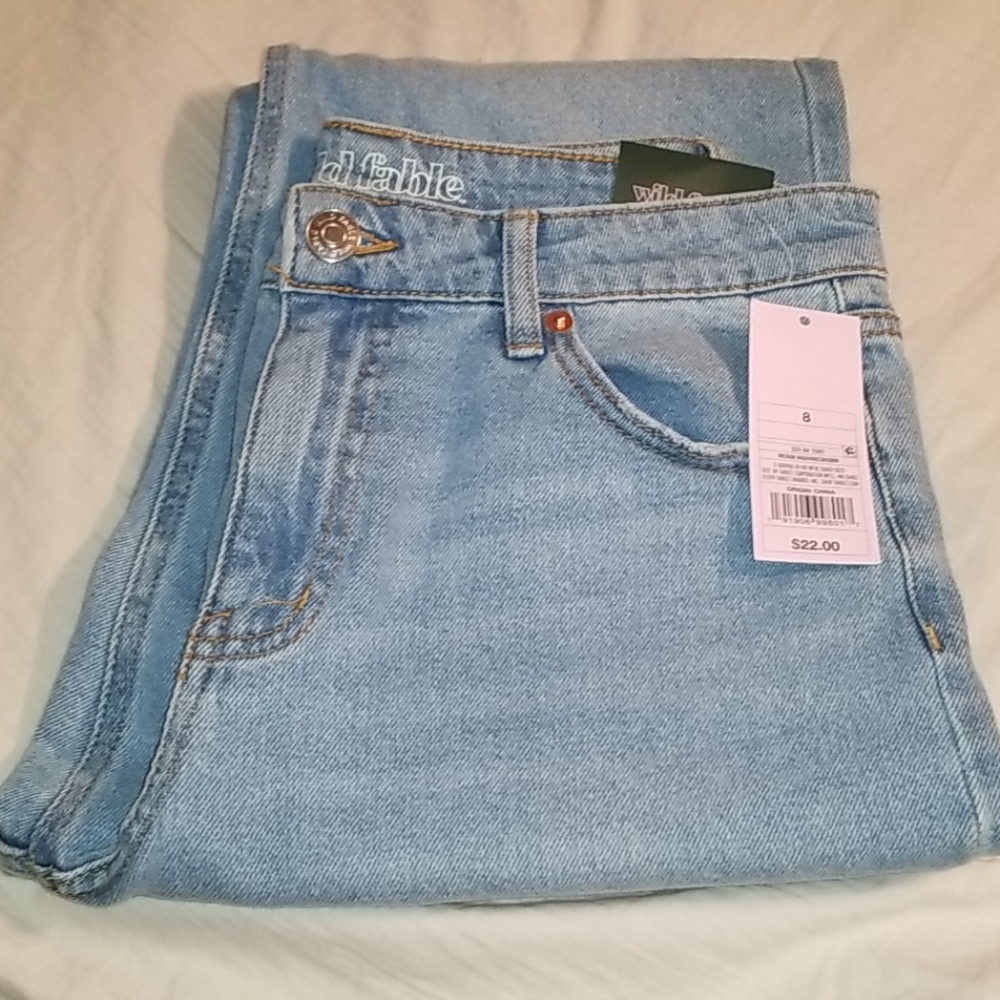 High rise straight ankle jeans